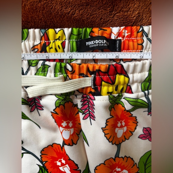 Pink Dolphin Floral Flame Graphic Sweatpants Joggers Streetwear - Picture 6 of 7